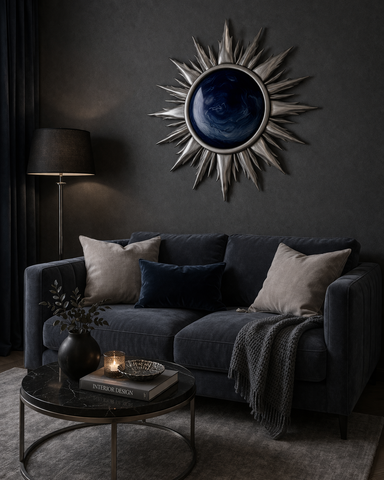 Helios Collection - Emerald / Amber / Midnight / Pearl. Designer Handmade Epoxy Resin Mirror