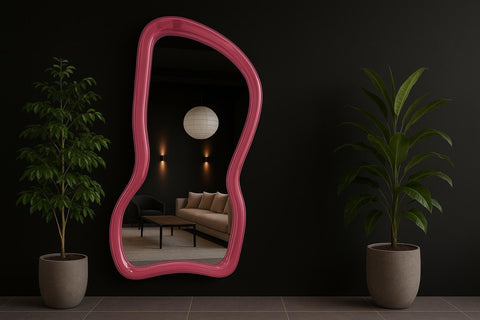 Bubble Pink Collection – Handmade Irregular Pink Transparent Frame Wall Mirror for Contemporary Interiors