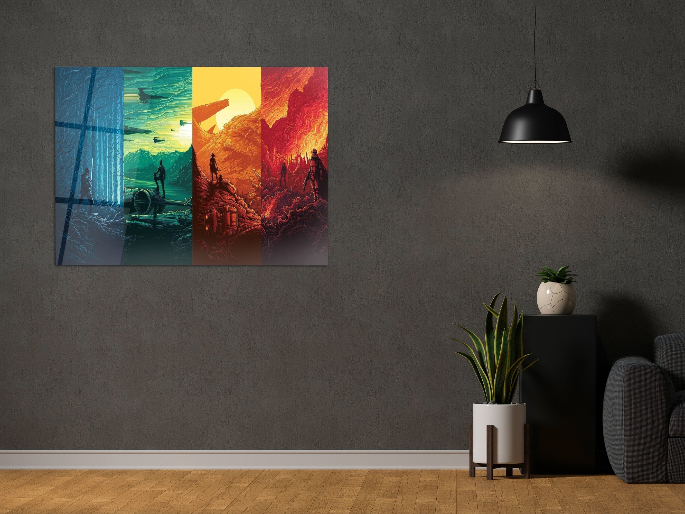 ・"4 forces and 4 planets"・Glass Wall Art