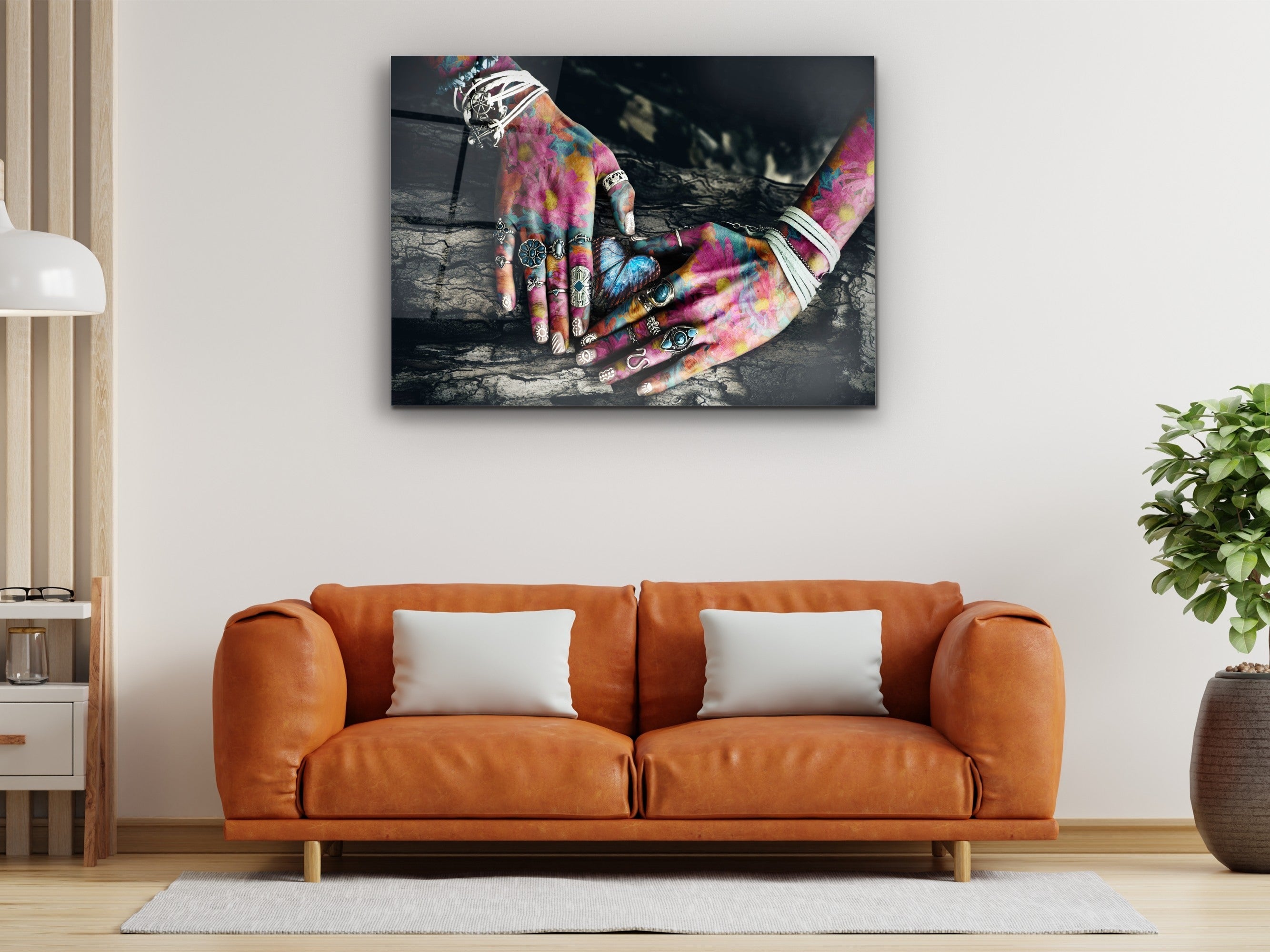 ・"A life Around your Hands"・Glass Wall Art