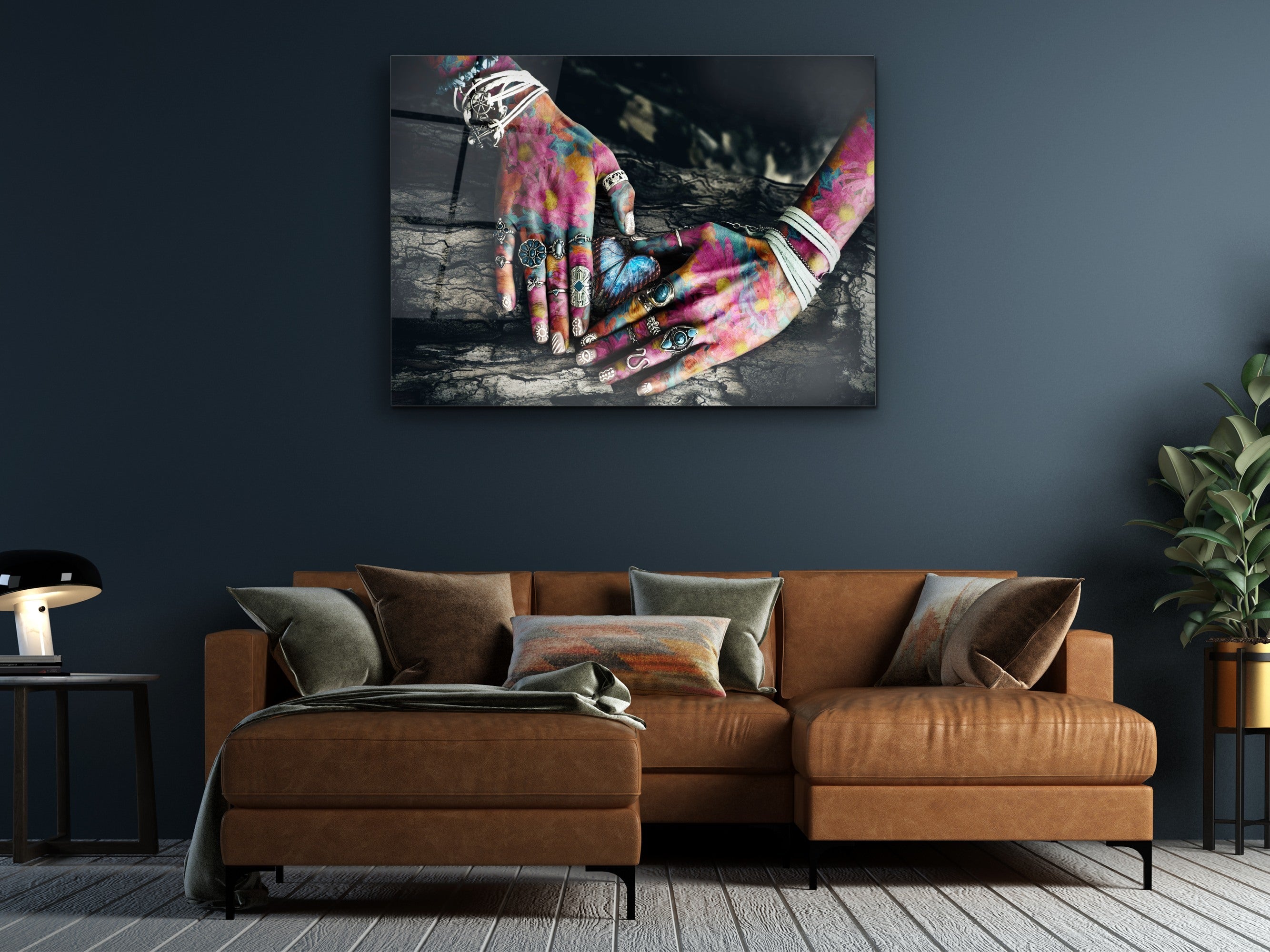 ・"A life Around your Hands"・Glass Wall Art