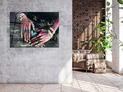 ・"A life Around your Hands"・Glass Wall Art