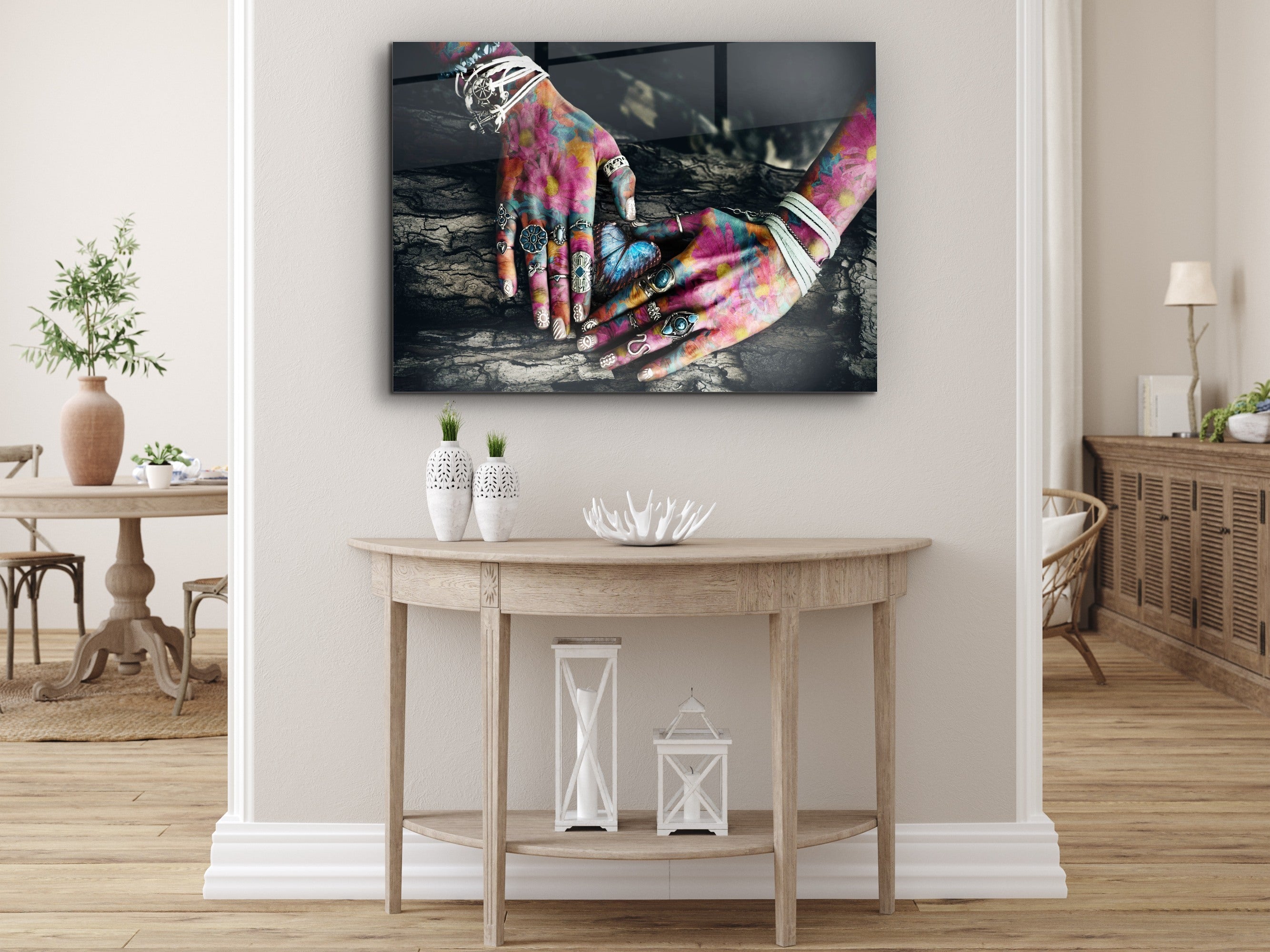 ・"A life Around your Hands"・Glass Wall Art