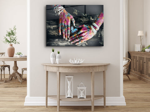 ・"A life Around your Hands"・Glass Wall Art