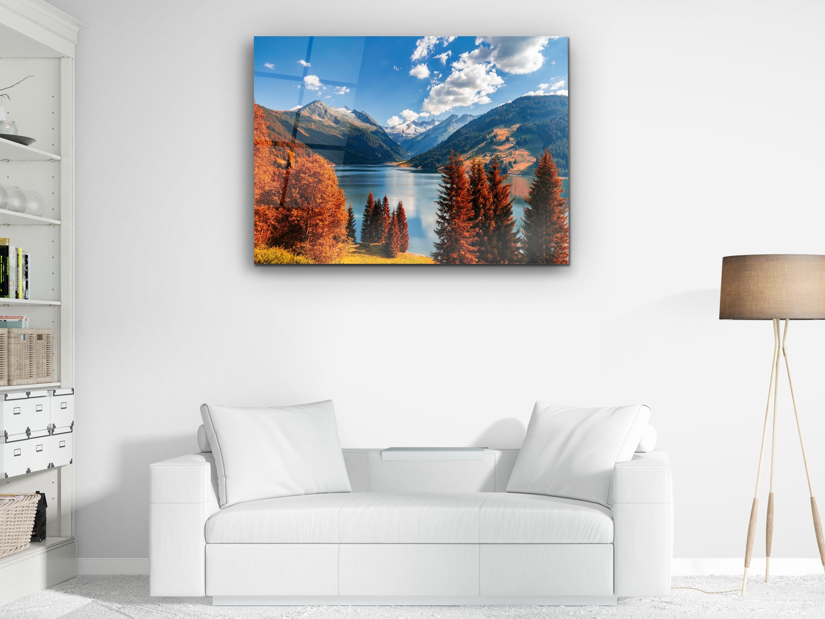 ・"Alps Mountain in Autumn"・Glass Wall Art