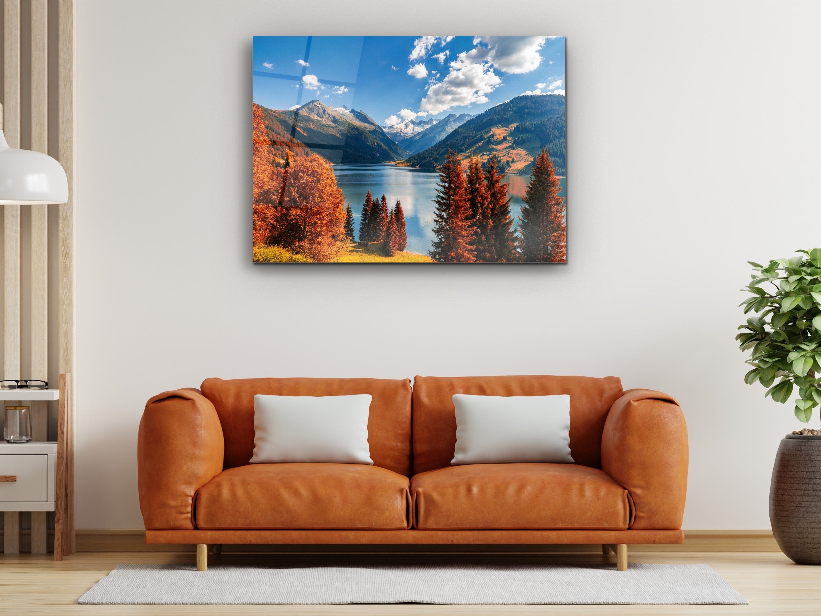 ・"Alps Mountain in Autumn"・Glass Wall Art