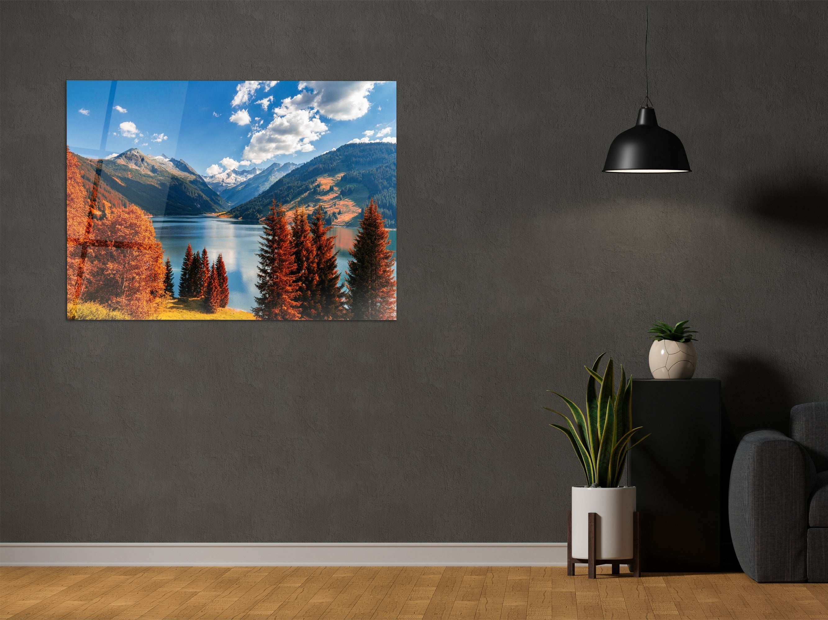 ・"Alps Mountain in Autumn"・Glass Wall Art