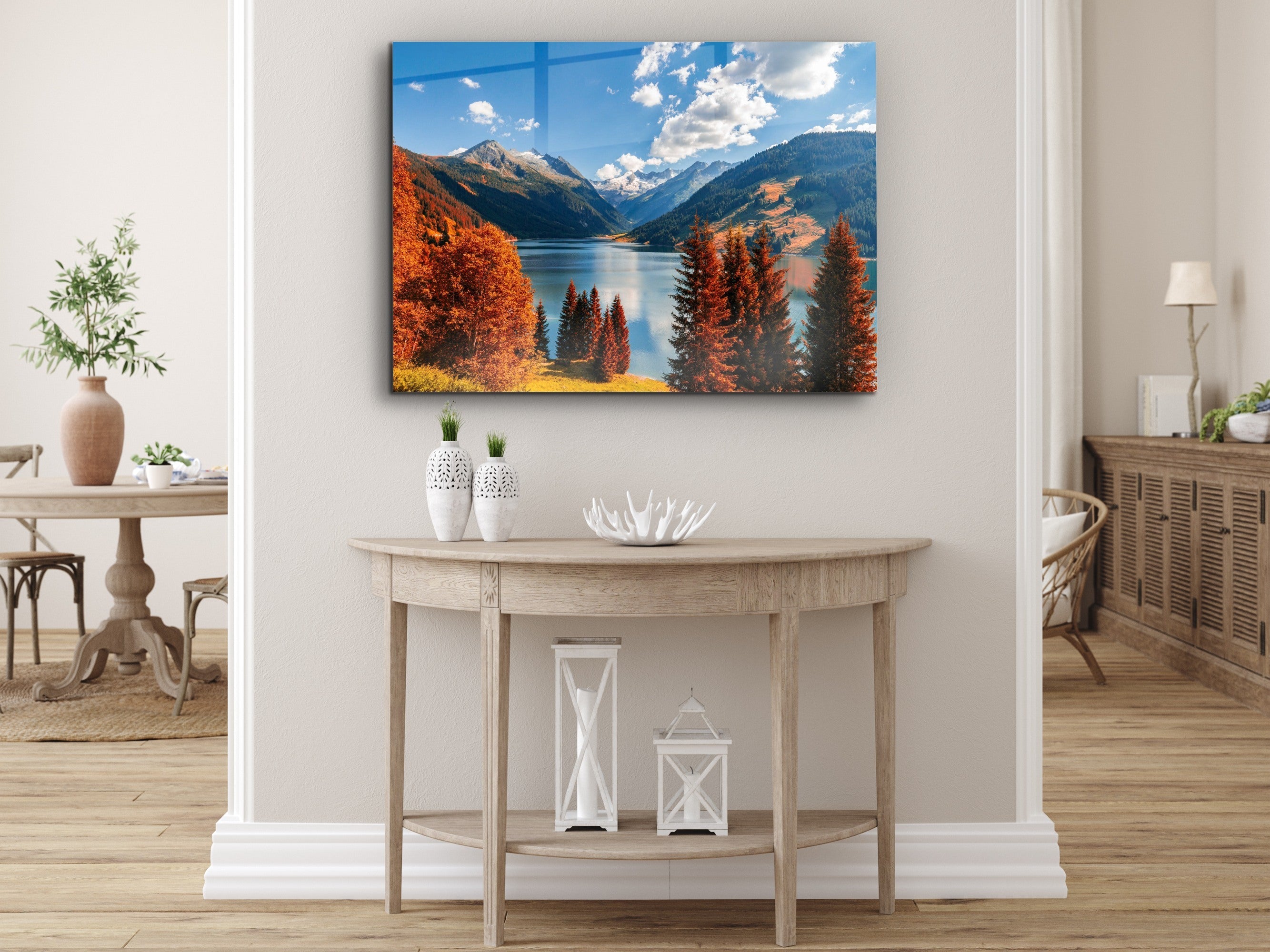 ・"Alps Mountain in Autumn"・Glass Wall Art