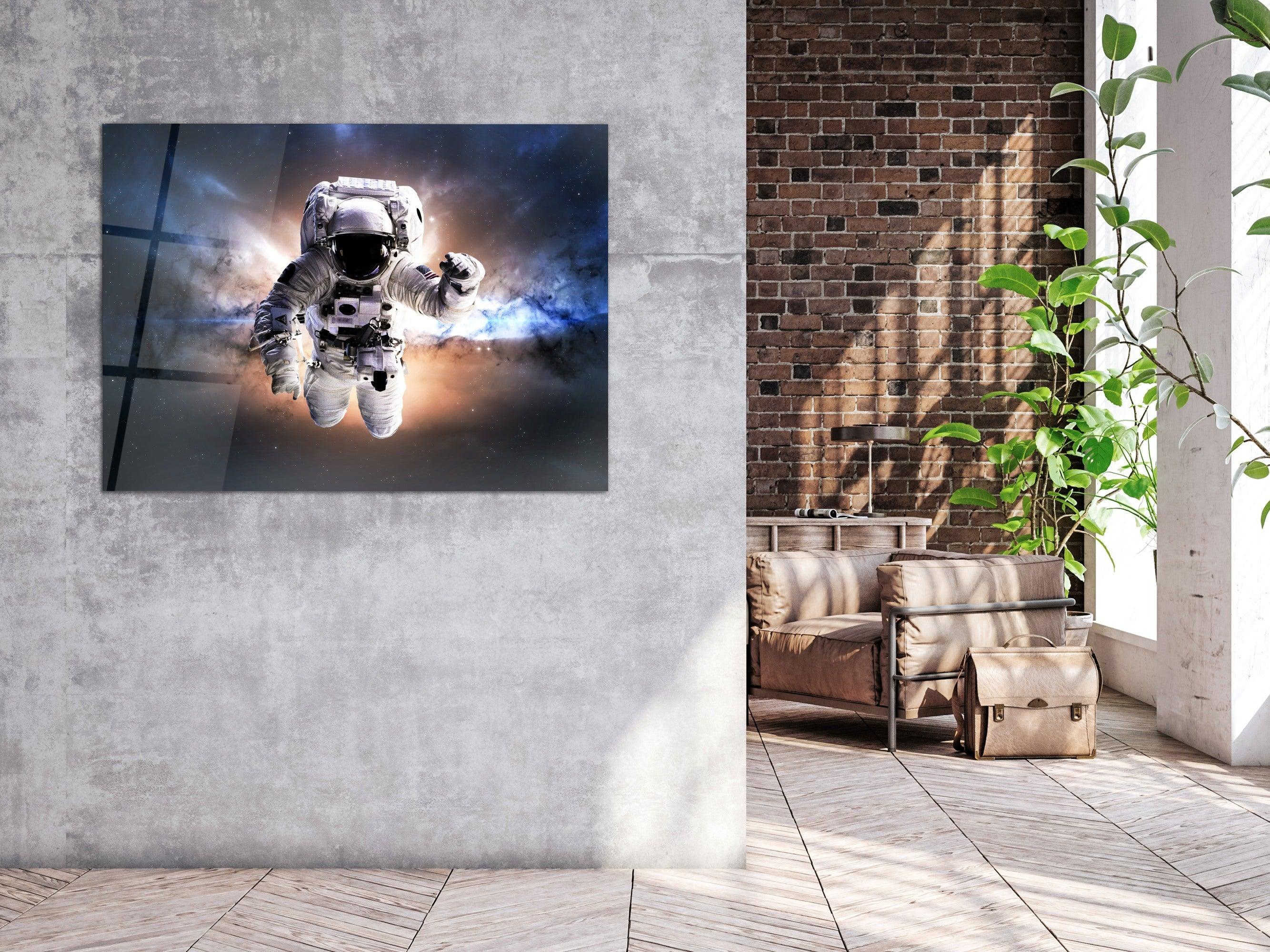 ・"Astronaut in Space"・Glass Wall Art - Wonders Of Wall