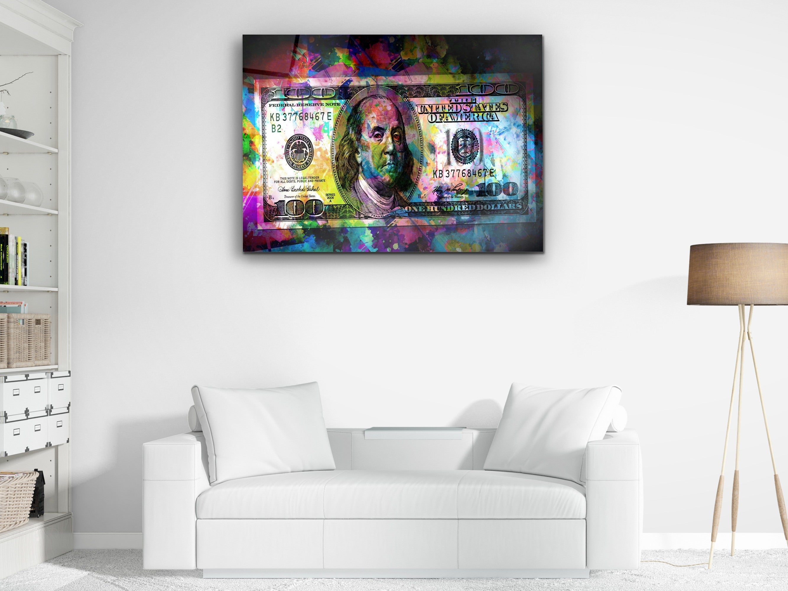 ・"Benjamin the Hundred"・Glass Wall Art