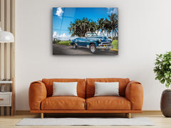 ・"Blue Chevy in Heaven"・Glass Wall Art - Wonders Of Wall