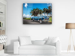 ・"Blue Chevy in Heaven"・Glass Wall Art - Wonders Of Wall
