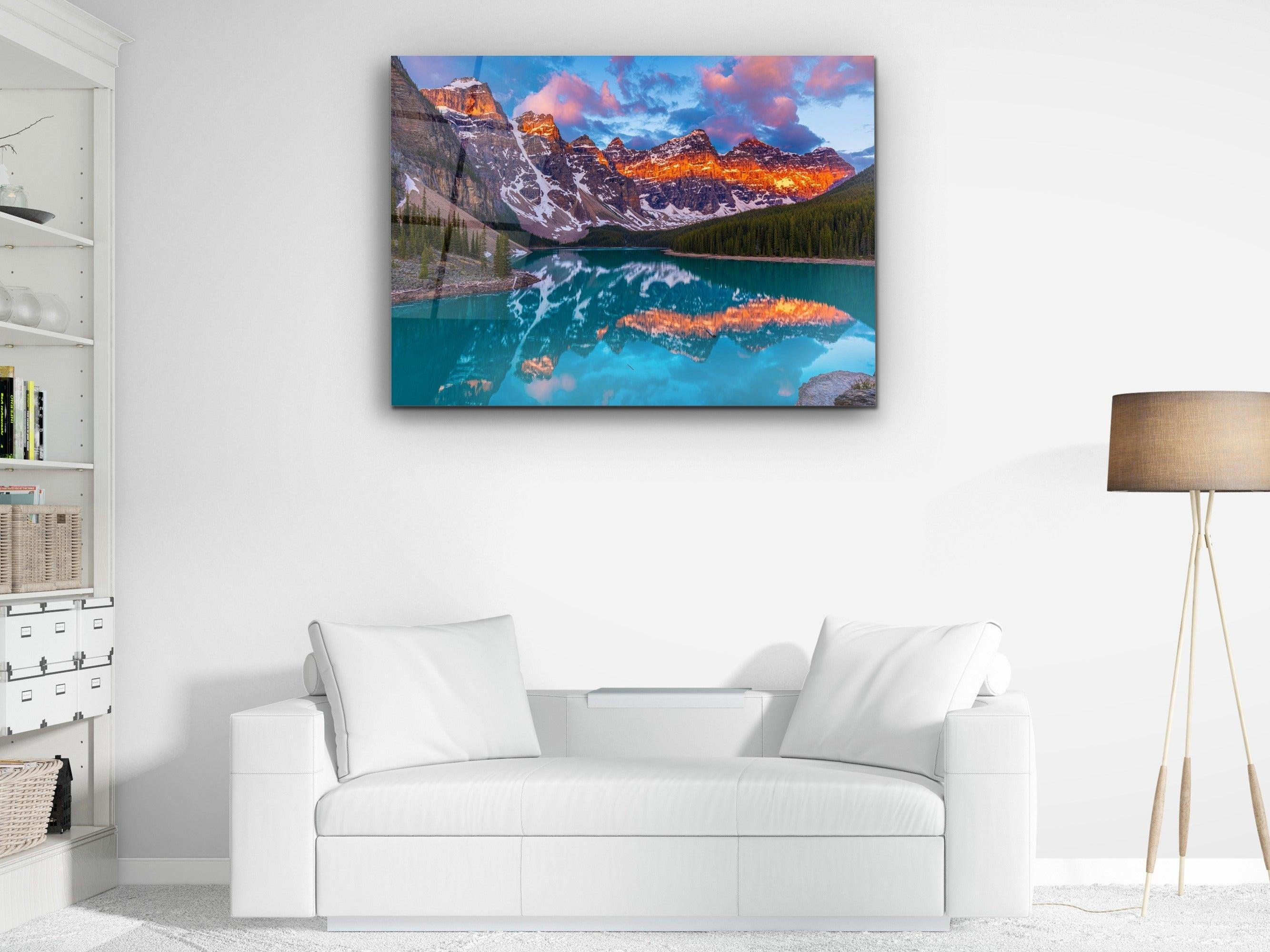 ・"Blue Magic of Moraine Lake"・ Glass Wall Art - Wonders Of Wall