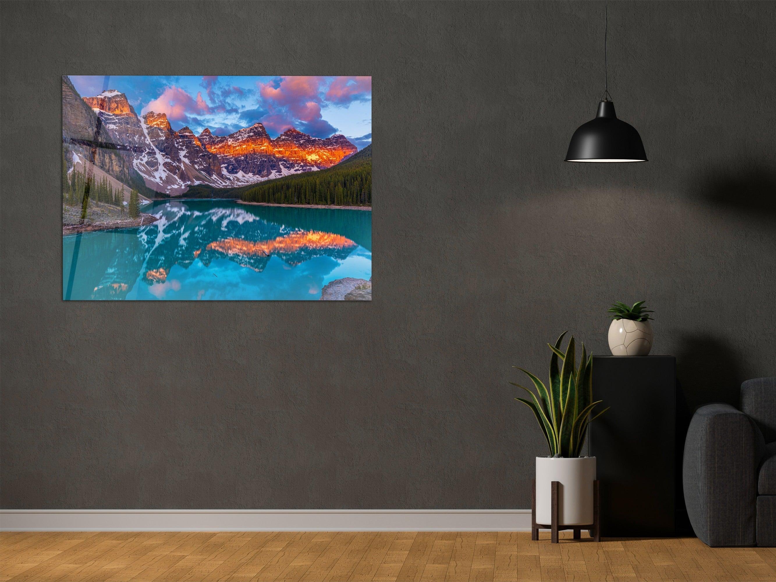 ・"Blue Magic of Moraine Lake"・ Glass Wall Art - Wonders Of Wall