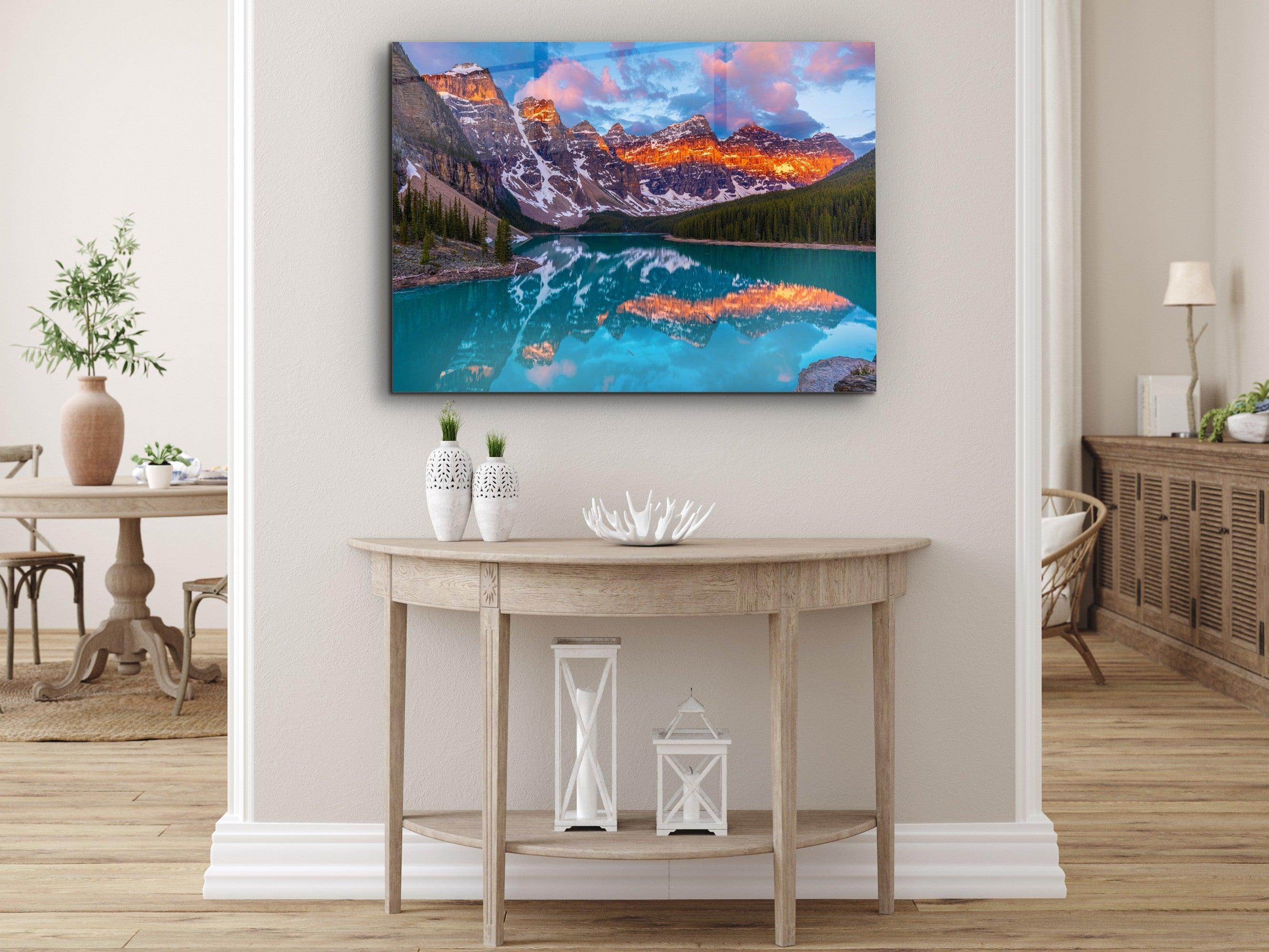 ・"Blue Magic of Moraine Lake"・ Glass Wall Art - Wonders Of Wall