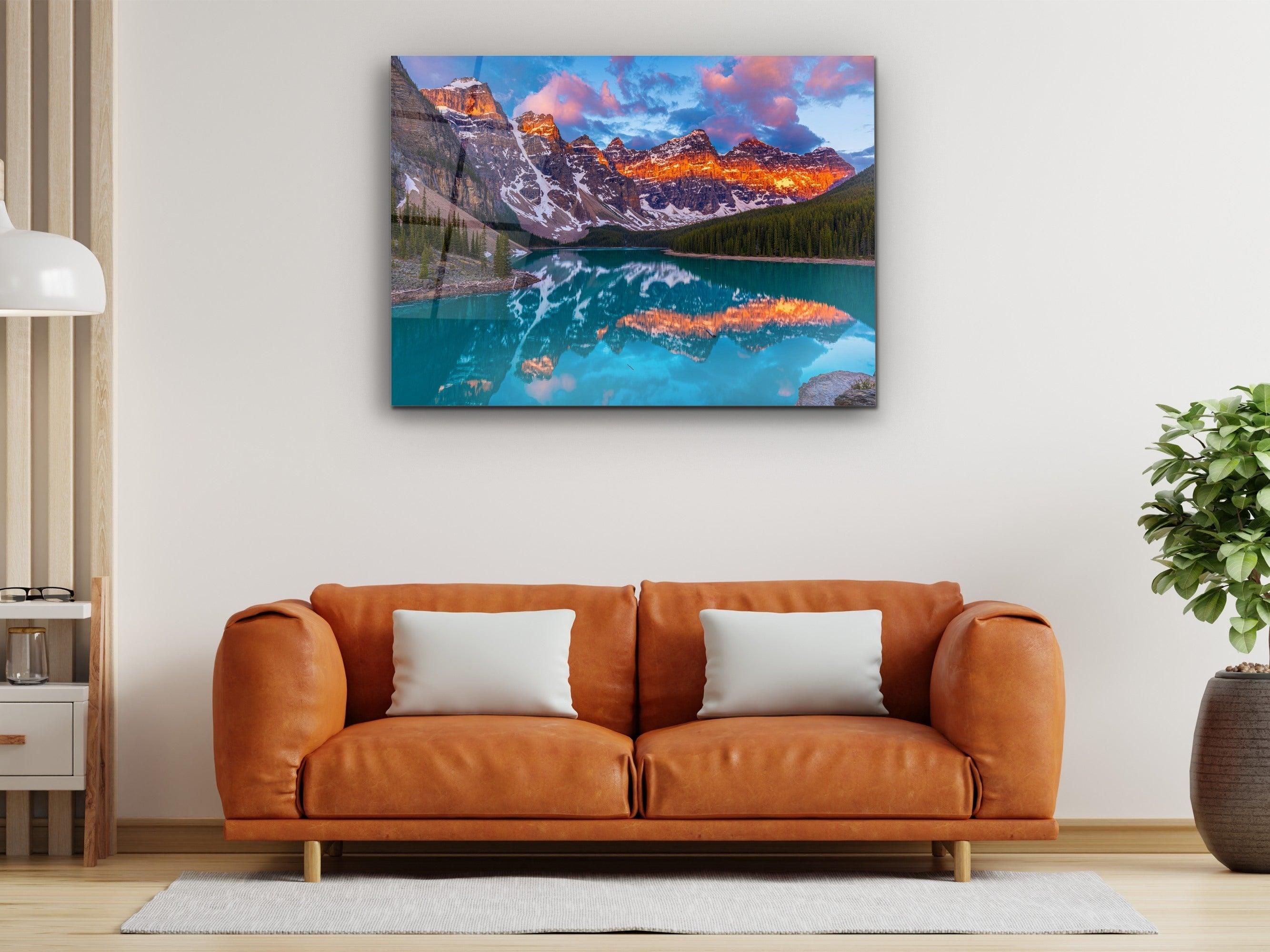 ・"Blue Magic of Moraine Lake"・ Glass Wall Art - Wonders Of Wall