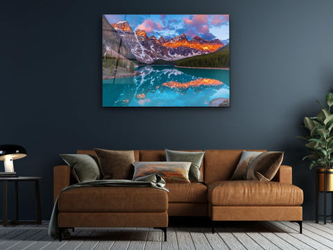・"Blue Magic of Moraine Lake"・ Glass Wall Art - Wonders Of Wall
