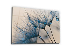 ・"Blue Tears of Dandelion"・Glass Wall Art - Wonders Of Wall