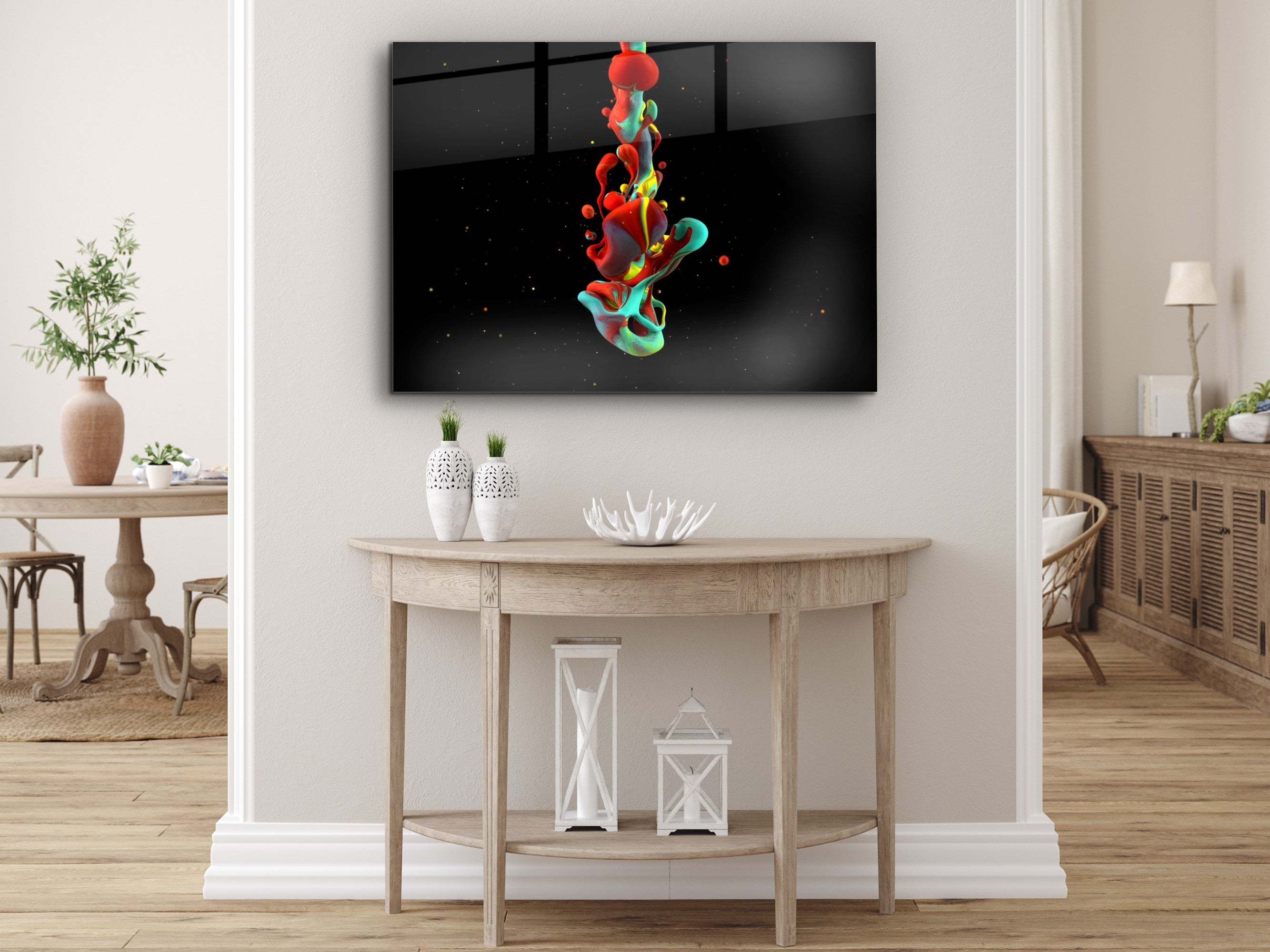 ・"Colorful Blood in the Darkness"・Glass Wall Art