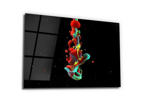 ・"Colorful Blood in the Darkness"・Glass Wall Art