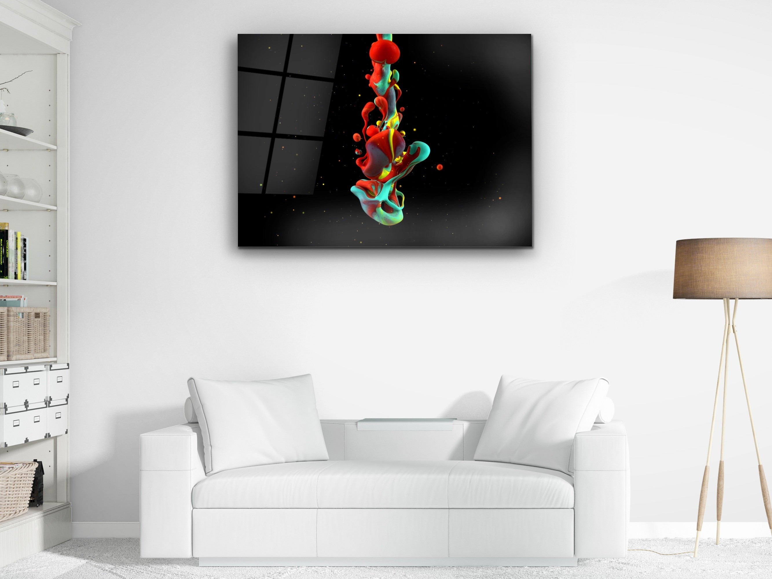 ・"Colorful Blood in the Darkness"・Glass Wall Art