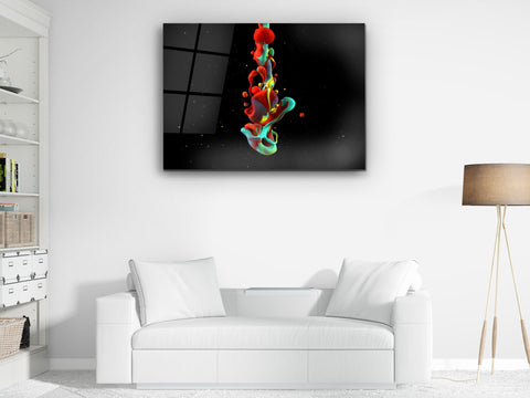 ・"Colorful Blood in the Darkness"・Glass Wall Art