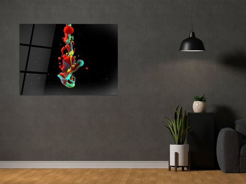 ・"Colorful Blood in the Darkness"・Glass Wall Art