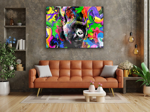 ・"Colorful Gorilla"・Glass Wall Art