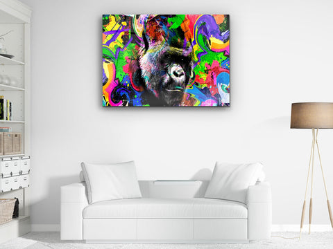 ・"Colorful Gorilla"・Glass Wall Art