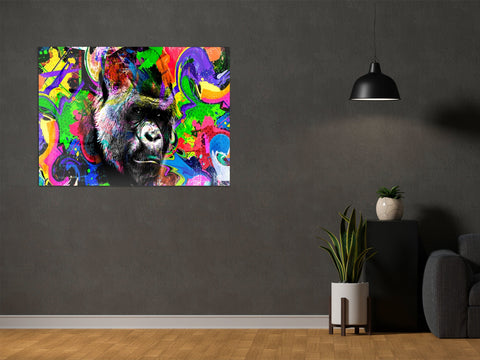 ・"Colorful Gorilla"・Glass Wall Art