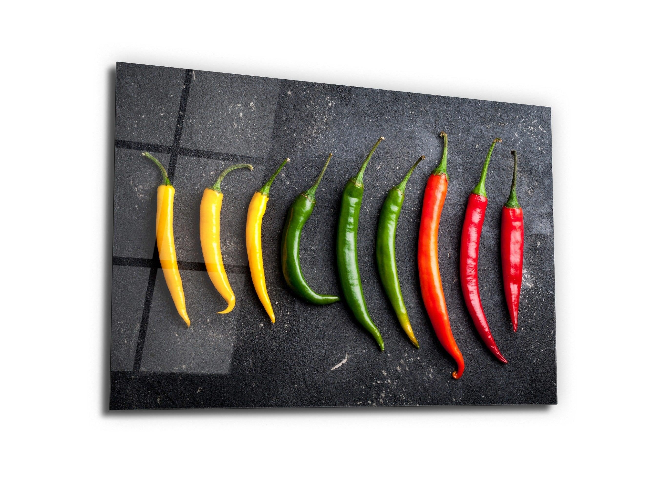 ・"Colors of Pepper -Colorful Spices"・Glass Wall Art - Wonders Of Wall