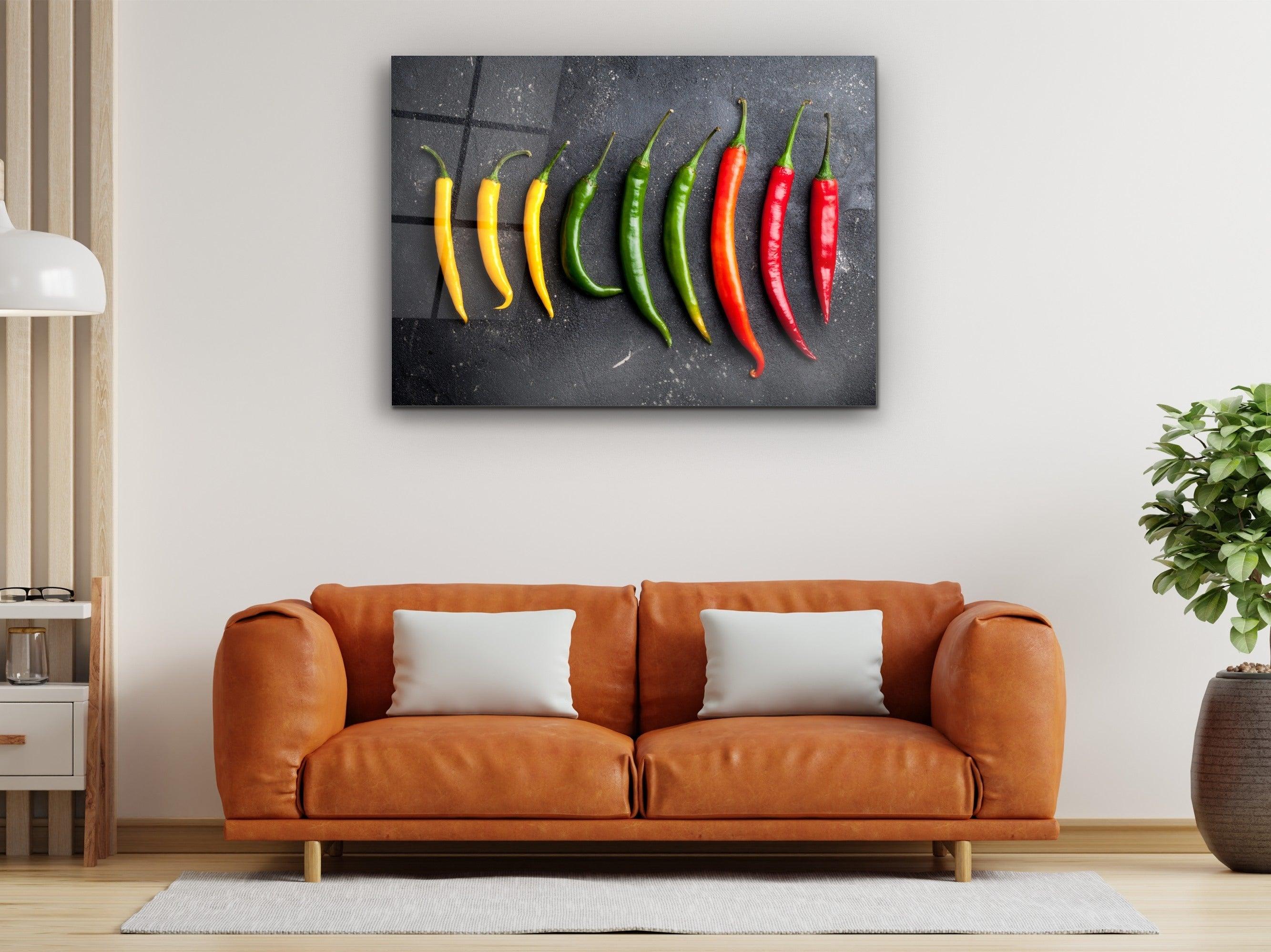 ・"Colors of Pepper -Colorful Spices"・Glass Wall Art - Wonders Of Wall