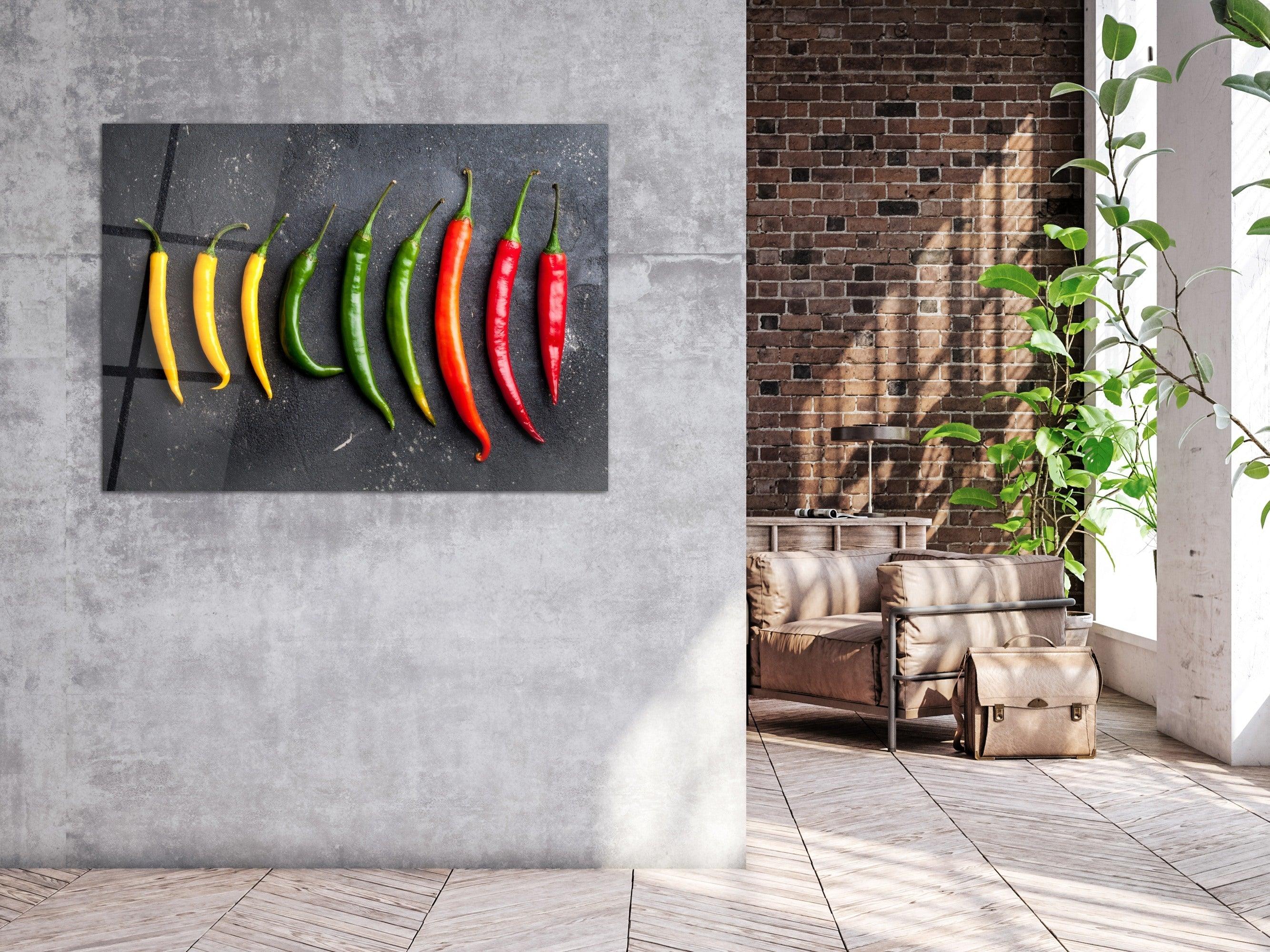 ・"Colors of Pepper -Colorful Spices"・Glass Wall Art - Wonders Of Wall