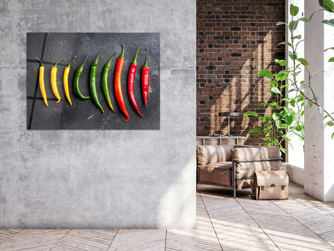 ・"Colors of Pepper -Colorful Spices"・Glass Wall Art - Wonders Of Wall