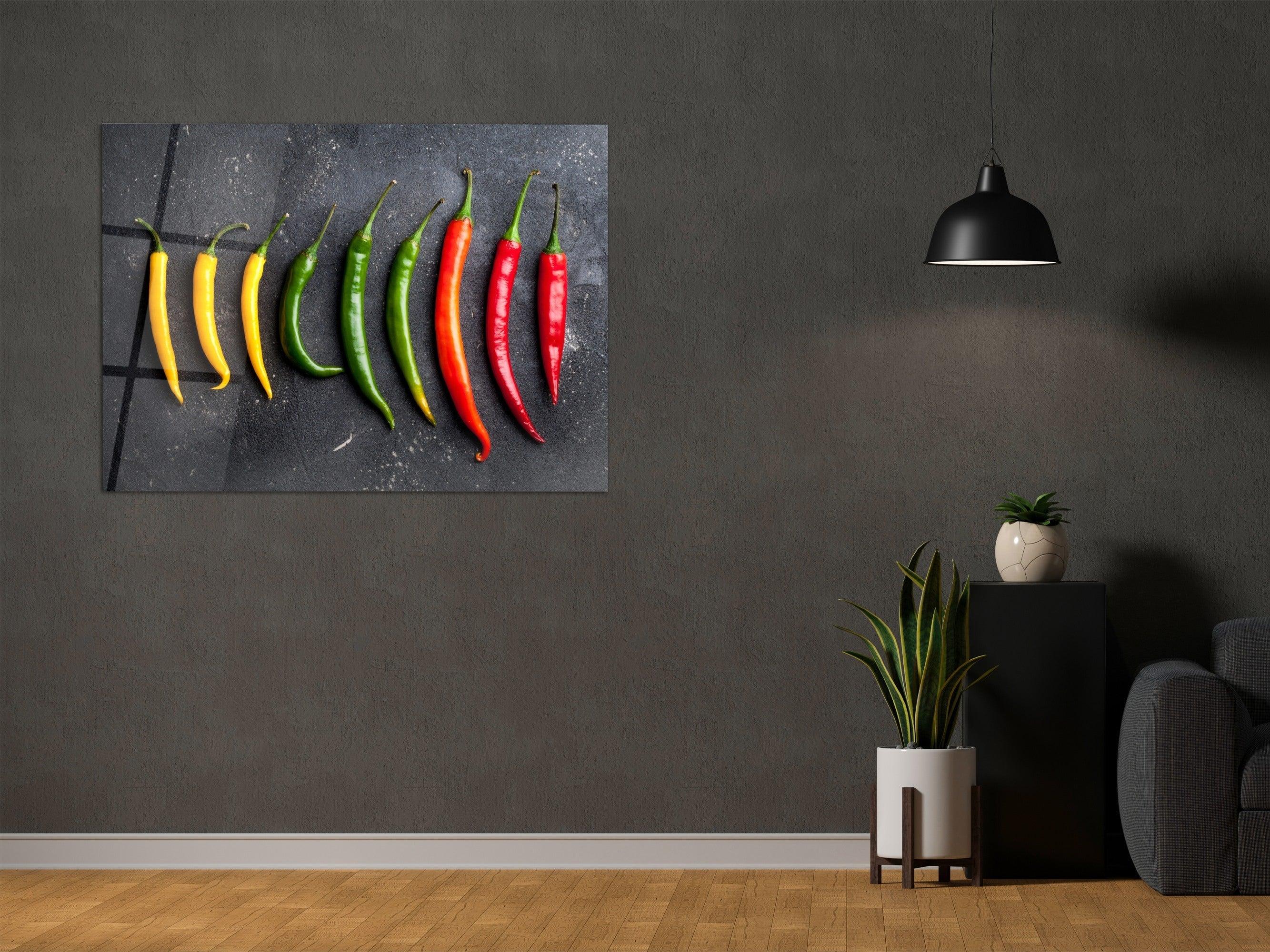 ・"Colors of Pepper -Colorful Spices"・Glass Wall Art - Wonders Of Wall