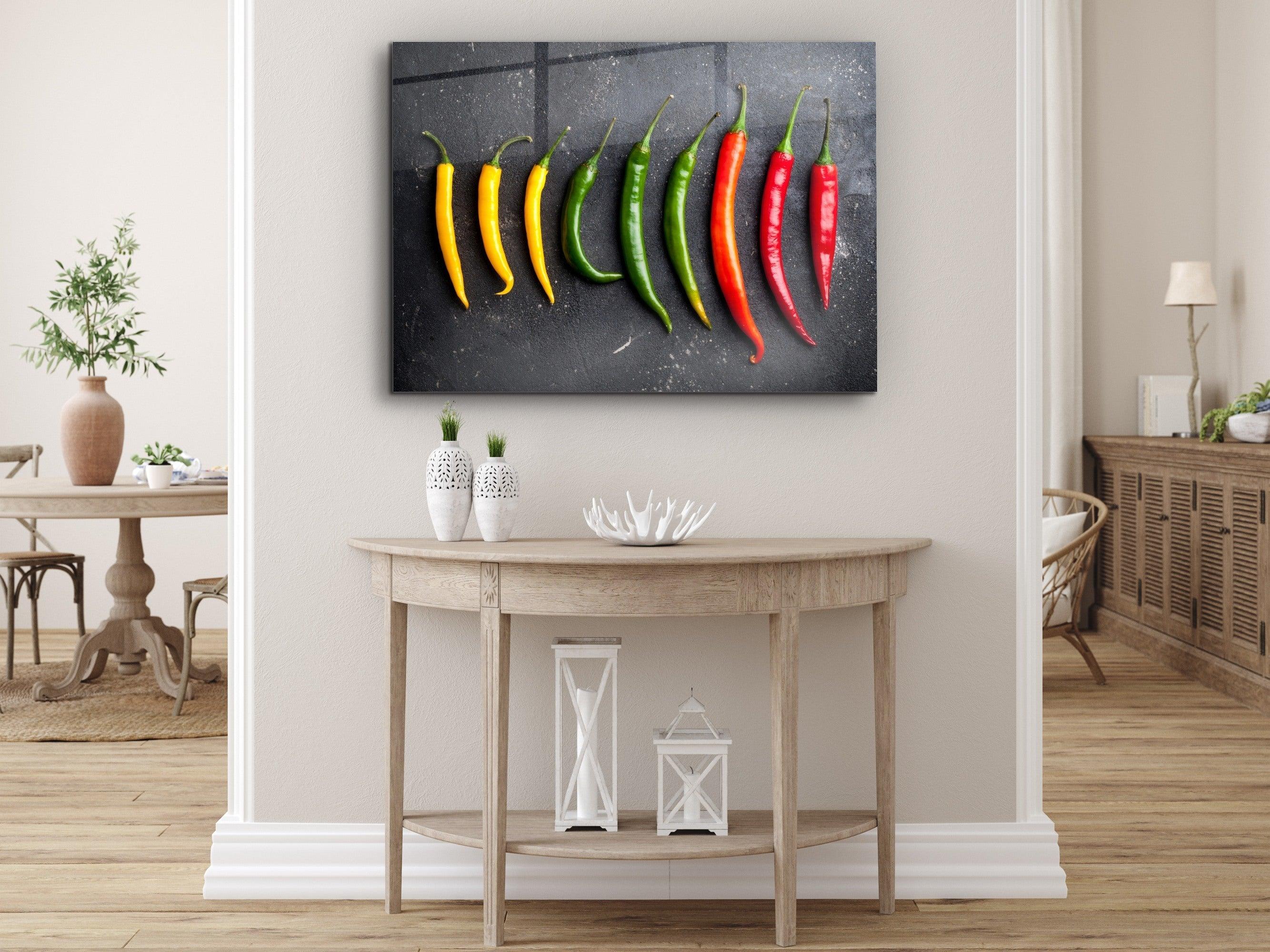 ・"Colors of Pepper -Colorful Spices"・Glass Wall Art - Wonders Of Wall