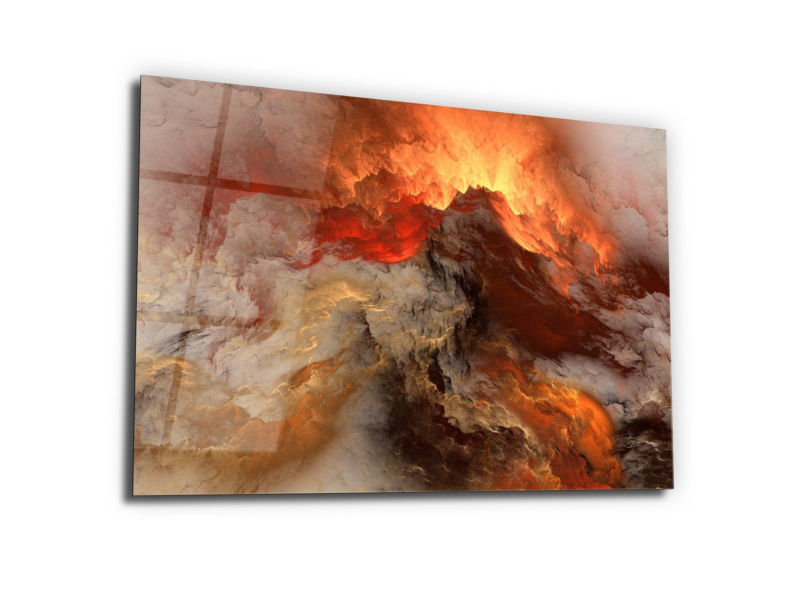 ・"Fire and Smoke Abstract"・Glass Wall Art - Wonders Of Wall