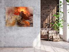 ・"Fire and Smoke Abstract"・Glass Wall Art - Wonders Of Wall