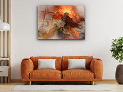 ・"Fire and Smoke Abstract"・Glass Wall Art - Wonders Of Wall