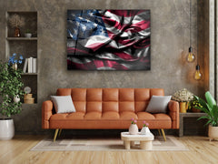 ・"Flag and Freedom"・Glass Wall Art - Wonders Of Wall