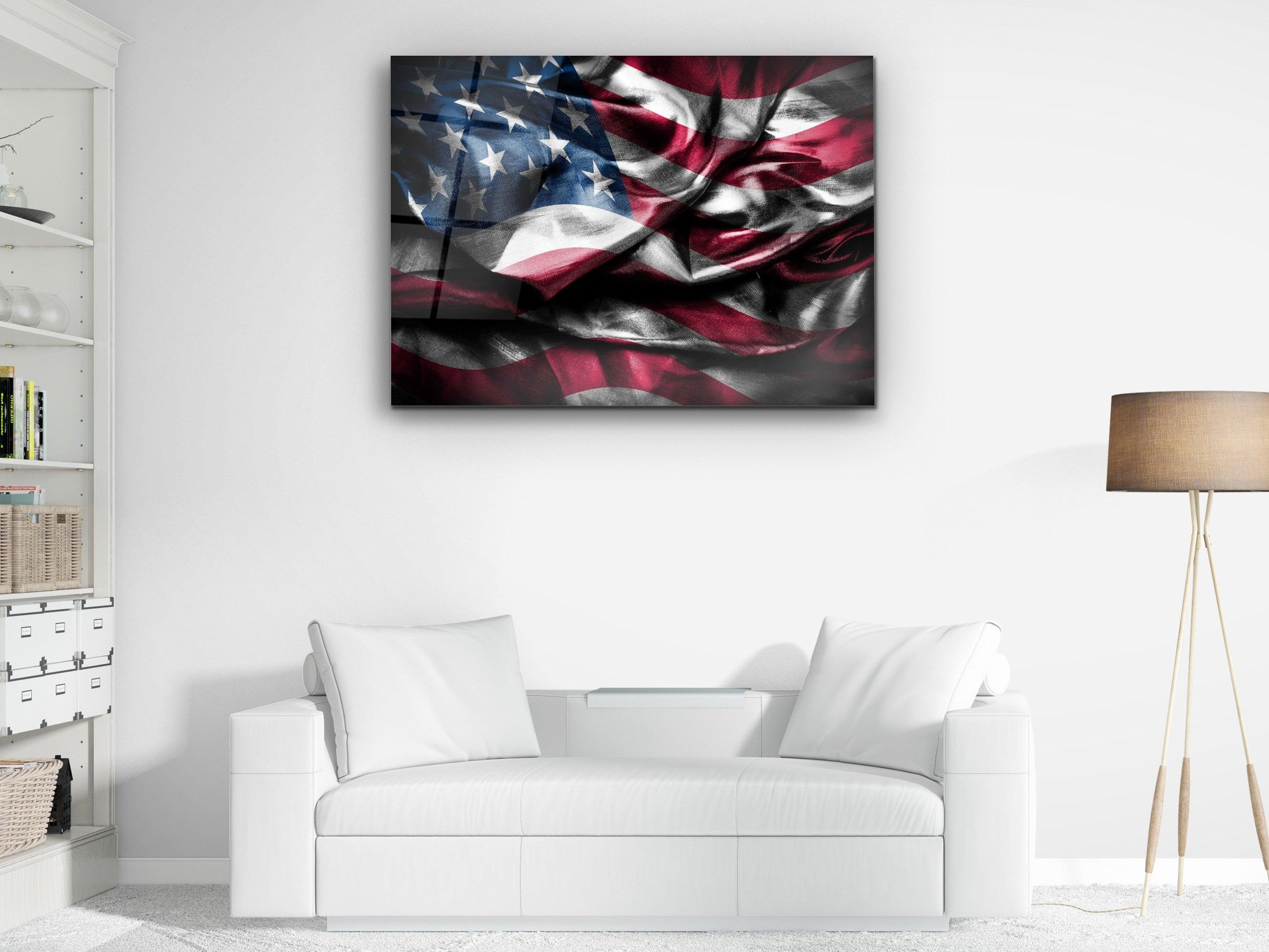 ・"Flag and Freedom"・Glass Wall Art - Wonders Of Wall