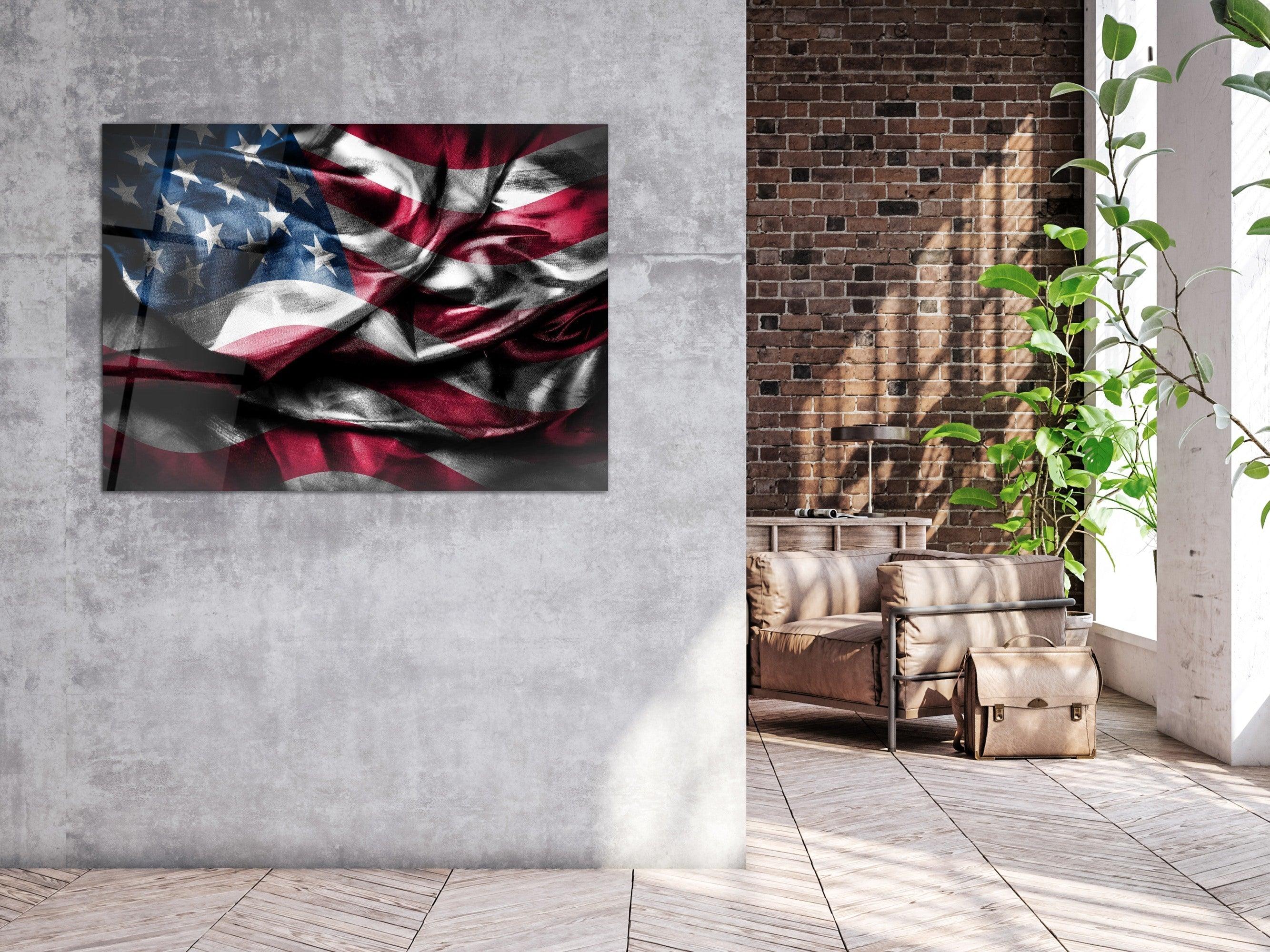 ・"Flag and Freedom"・Glass Wall Art - Wonders Of Wall