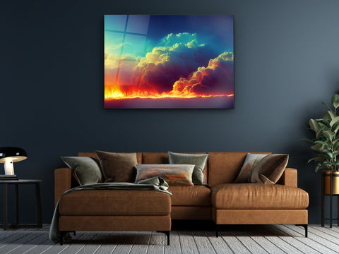 ・"Flaming Dreams"・Glass Wall Art