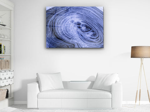 ・"Abstact Layers of Blue"・Glass Wall Art