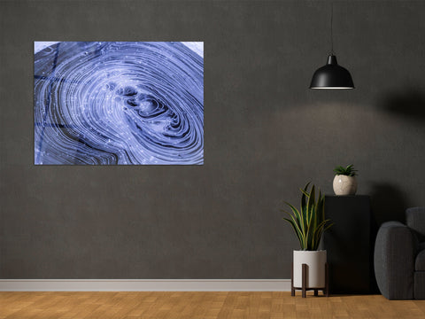 ・"Abstact Layers of Blue"・Glass Wall Art