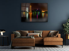 ・"Banyan Lake Pagodas - China"・Glass Wall Art