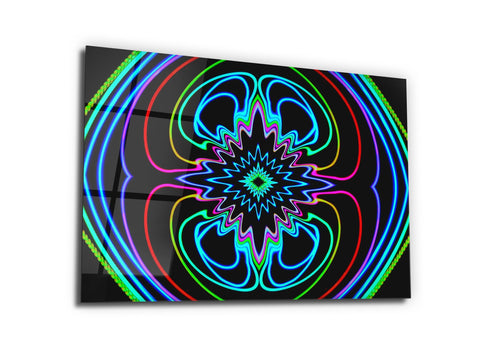 ・"Neon Dreamscape"・Glass Wall Art