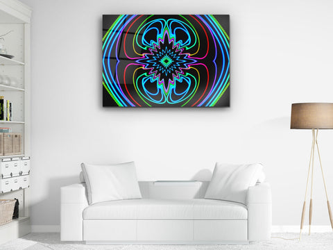 ・"Neon Dreamscape"・Glass Wall Art