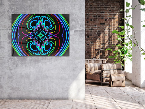 ・"Neon Dreamscape"・Glass Wall Art