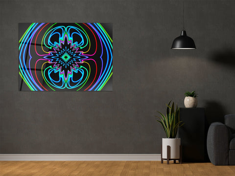 ・"Neon Dreamscape"・Glass Wall Art